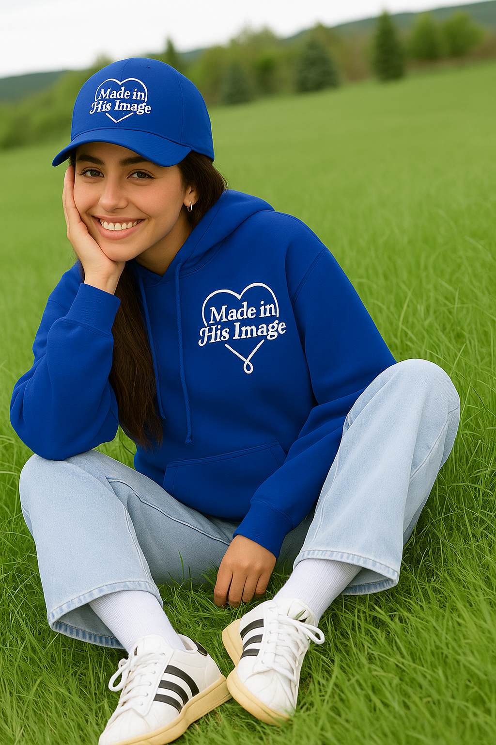 Made In His Image Royal Blue/White Unisex Hoody