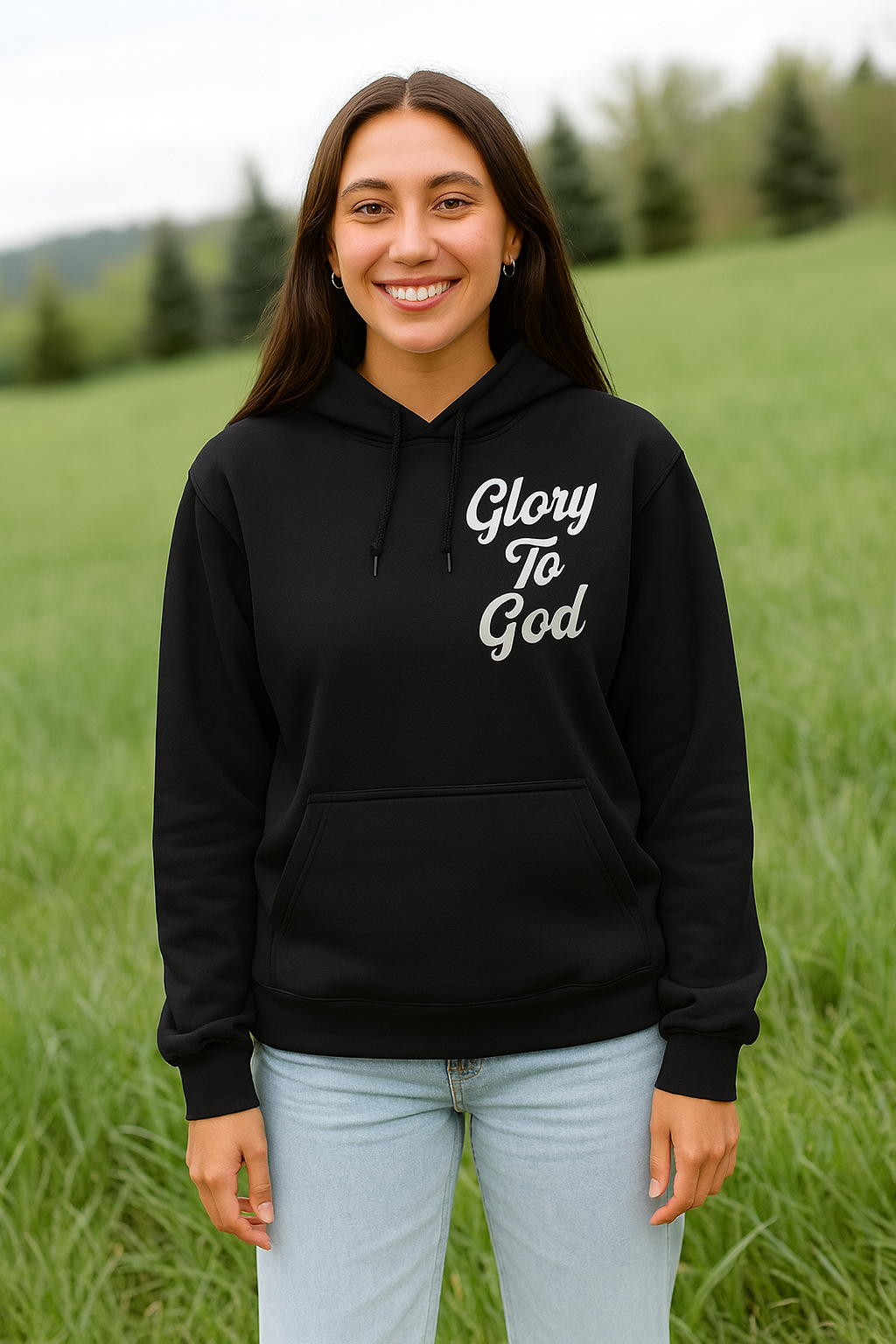 Glory To God Black /White Unisex Hoodie