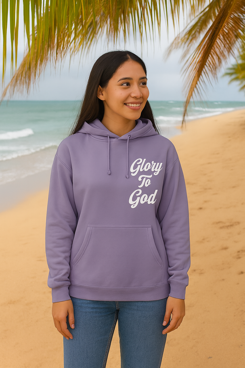 Glory To God Plum/White Unisex Hoodie