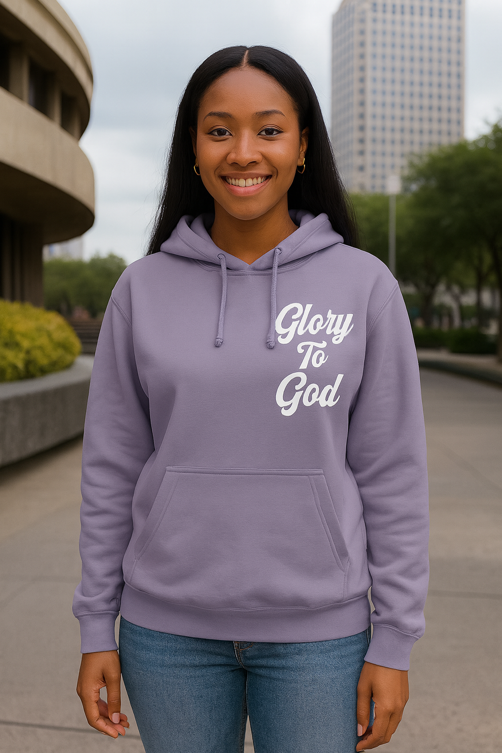 Glory To God Plum/White Unisex Hoodie