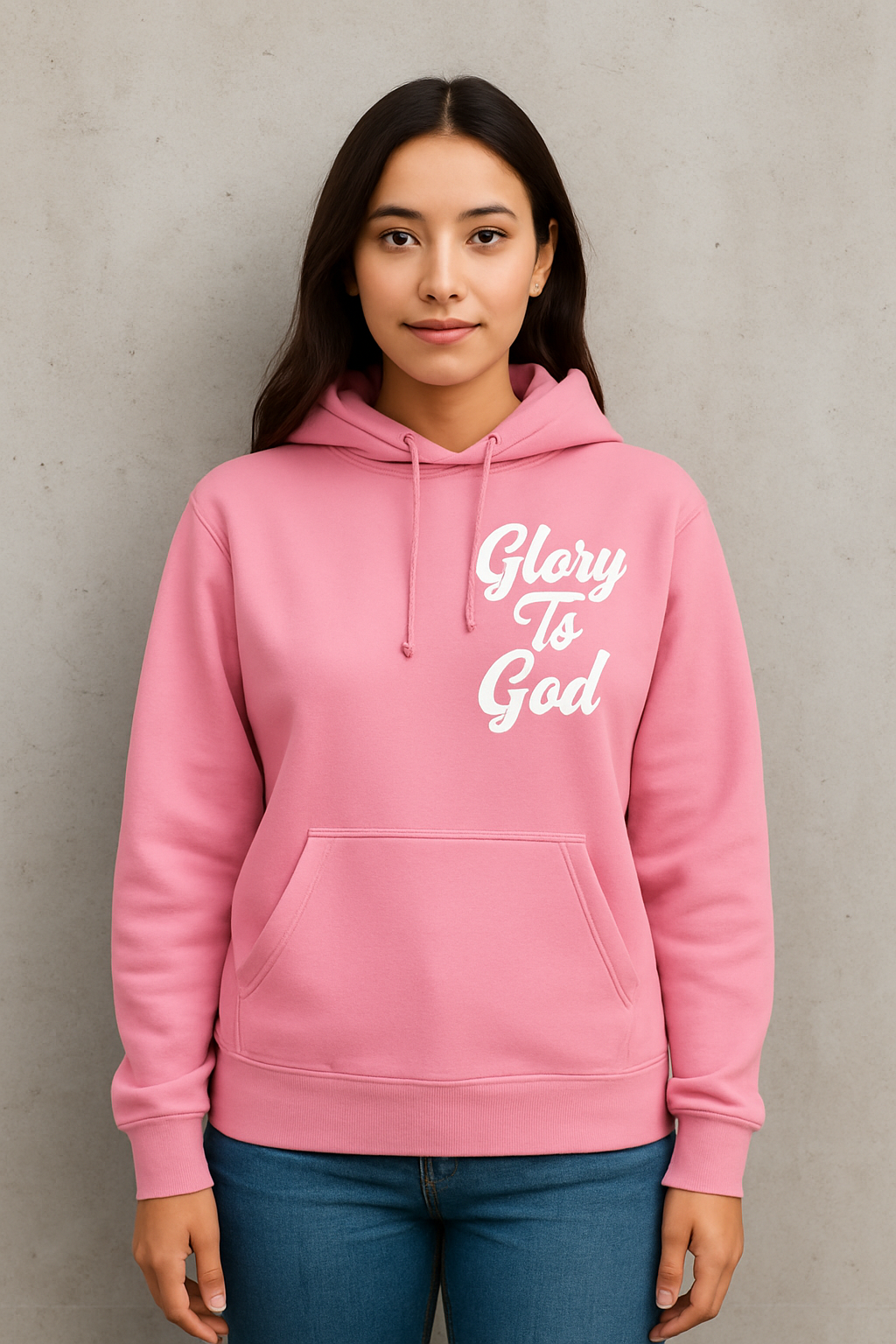 Glory To God Pink/White Unisex Hoodie
