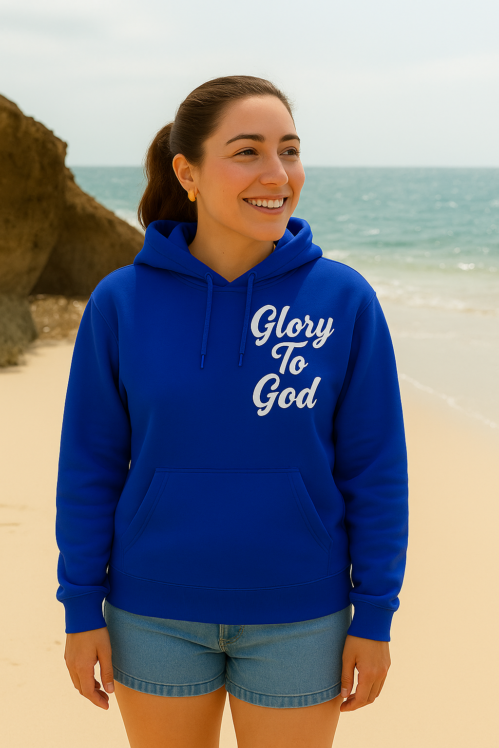 Glory To God Royal Blue /White Unisex Hoodie
