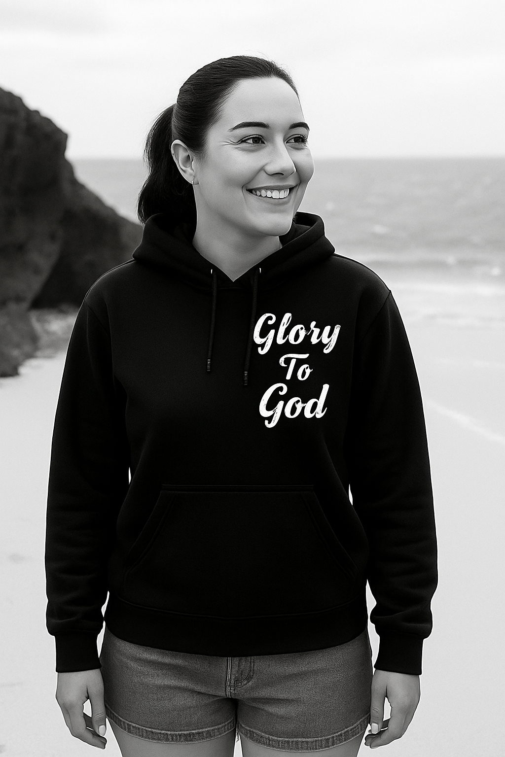 Glory To God Black /White Unisex Hoodie