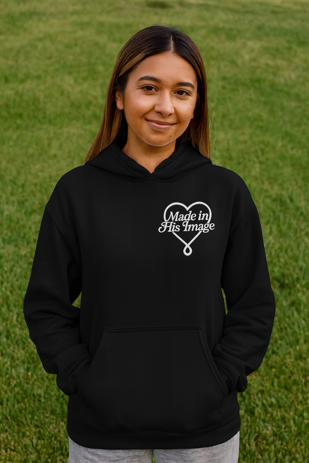 Made In His Image Black/White Unisex Hoody