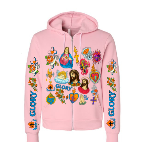 Glory Jesus Pink Unisex Zip Up