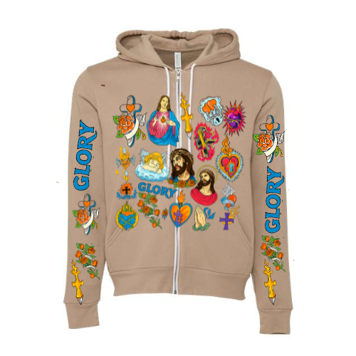 Glory Jesus Brown Unisex Zip Up